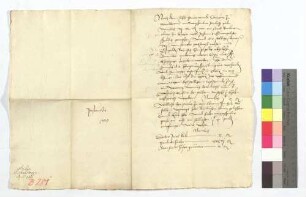 Instruktion des Abts für seine Abgeordneten, die Rückforderung der indebite bezahlten 124 Gulden dem St. Barbaraaltar gehöriger Gült.