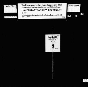 Kriegsstammrolle des Stabs des II. Bataillons