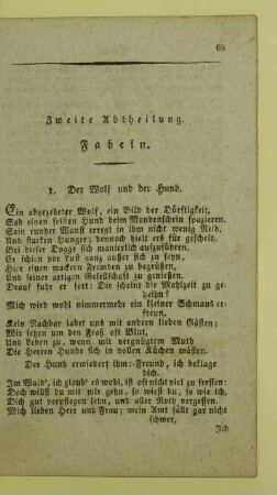 Zweite Abtheilung. Fabeln