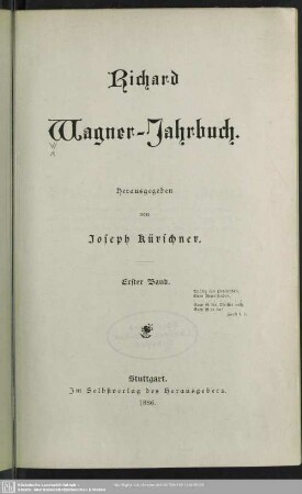 1.1886: Richard-Wagner-Jahrbuch