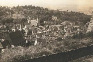 Kulmbach, Stadtansicht : Blick von der Plassenburg auf die Stadt