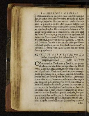 Que Los Dela Espanno La senian prognostico dela destrucion de su religion, y libertad. Cap. XXXIII