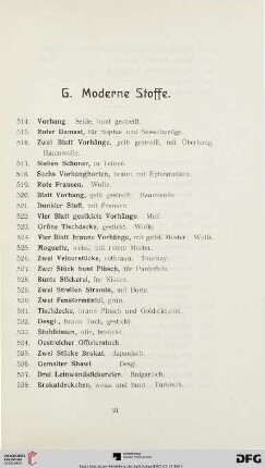 G. Moderne Stoffe (Nr. 514 - 543)
