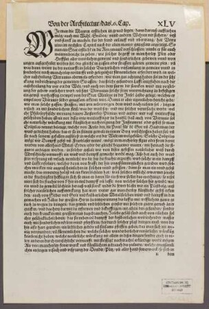 Textseite XLV, aus "Das Erstbuch Vitruvij"