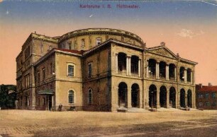 Postkartenalbum mit Motiven von Karlsruhe. "Karlsruhe in Baden. Hoftheater"