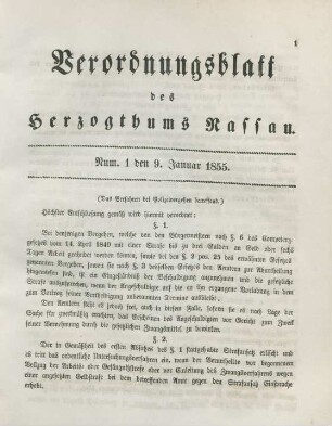 9. Januar-11. December 1855 = Num. 1-27