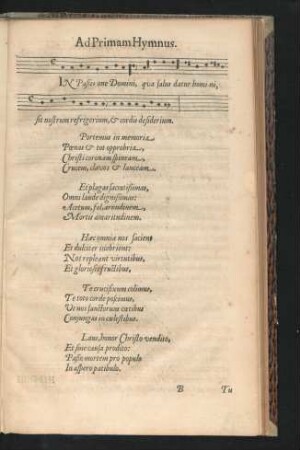 Ad Primam Hymnus - Alius ad Vesperas.