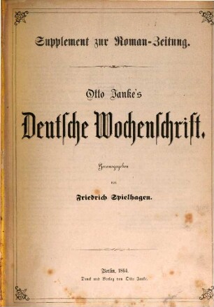 Deutsche Roman-Zeitung. 1, 1. 1864