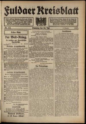 Erste Ausgabe vom Samstag, den 28. Juli 1917.