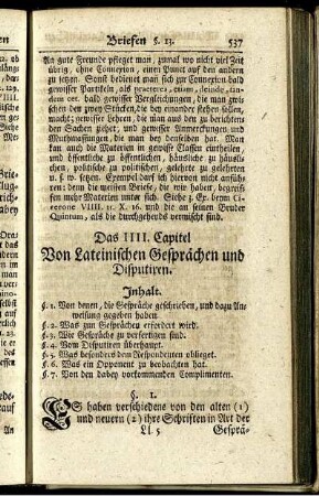 Das IIII. Capitel Von Lateinischen Gesprächen und Disputiren.