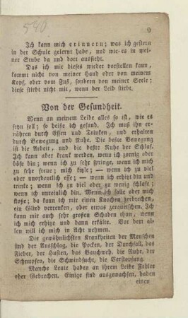 Von der Gesundheit