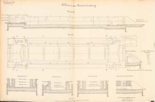 Kanalisierung der Oder Schleuse an der Neißemündung, Riebnig: Grundriss, Schnitte 1:100