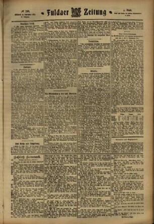 Zweite Ausgabe vom Mittwoch, den 13. September 1911.