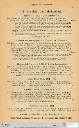 IV. Graphik. 18. Jahrhundert (Nr. 325 - 595)