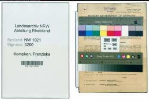 Entnazifizierung Franziska Kempken , geb. 18.08.1894 (Gaertnerin)