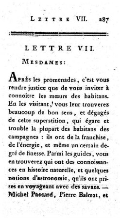 VII. Des habitans de Chamouni, leur caractère, leur commerce et leurs ressources.