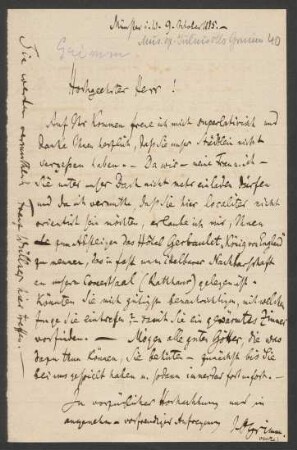 Brief an Hans von Bülow : 09.10.1885