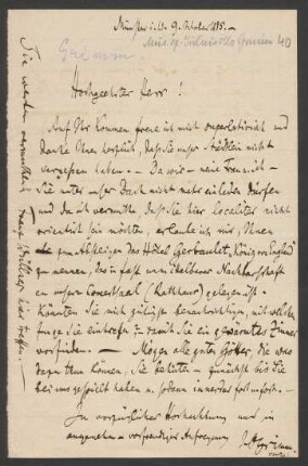 Brief an Hans von Bülow : 09.10.1885