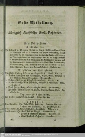 Behördenverzeichnis : Königlich Sächsische Civil-Behörden
