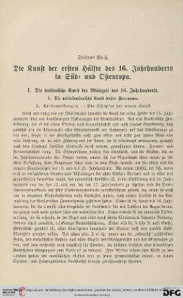 I. Die italienische Kunst der Blütezeit des 16. Jahrhunderts