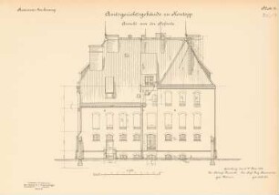 Amtsgerichts- und Gefängnisgebäude, Kontopp: Ansicht Hofseite 1:100