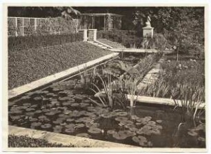 Ausstellungsgarten Jubiläums-Gartenbau-Ausstellung 1926, Dresden: Der kommende Garten: Wasserlauf mit Wasserpflanzen, Abschnitt 4