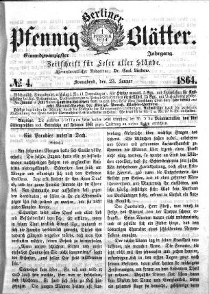 No. 4, Sonnabend, den 23. Januar 1865