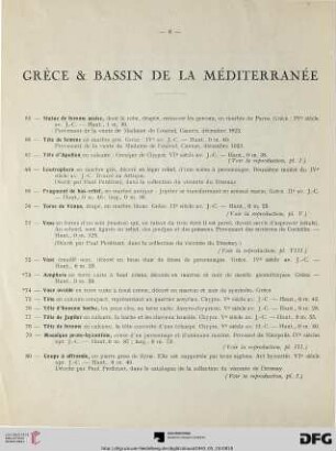 Grèce & Bassin de la Méditerranée (Nr. 65-105) avec planches III-IV