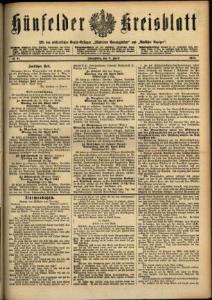 Ausgabe vom Samstag, den 06. April 1912.