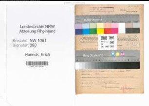 Entnazifizierung Erich Huneck , geb. 11.07.1897 (Polizeibeamter)