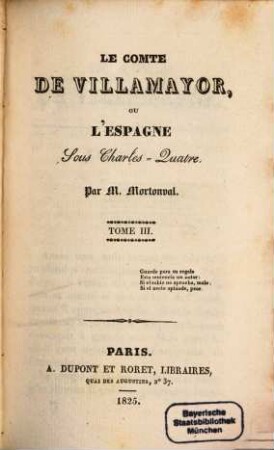 Le comte de Villamayor, ou l'Espagne sous Charles-quatre, 3