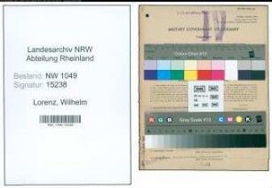 Entnazifizierung Wilhelm Lorenz , geb. 22.05.1886 (Verwaltungsbeamter)