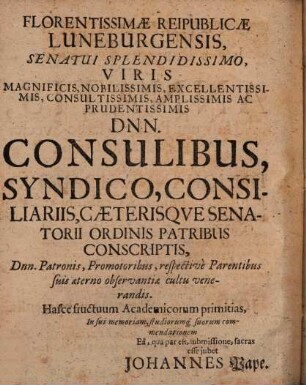 Disputationem Iuris Publico-Canonici, De Annatis, Ad Instrum. Pacis Caesareo-Svecic. Art. 5. §. 5. vers. si quid Annat. Praeside Dn. Johanne Strauchio ... Publice ventilandam proponit Johannes Pape, Luneburgensis. A. & R. Ad d. [...] Febr. M.DC.LXXIII.