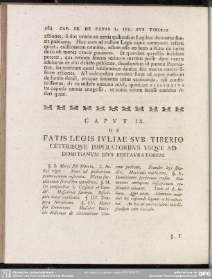 Caput IX. De Fatis Legis Iuliae Sub Tiberio Ceterisque Imperatoribus Usque Ad Domitianum Eius Restauratorem