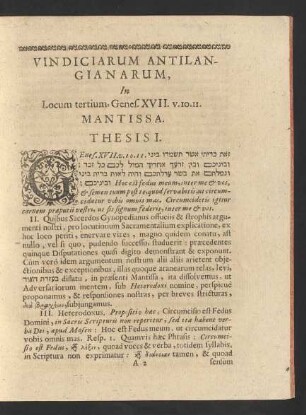 Thesis I. [bis] XXXIII.