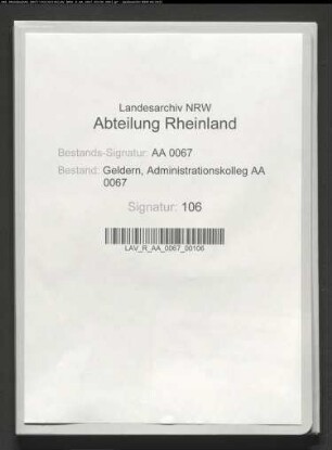 Register der Renten der Küsterei zu Viersen, aufgestellt von Michael Cupenius 1647 und fortgeführt bis 1755