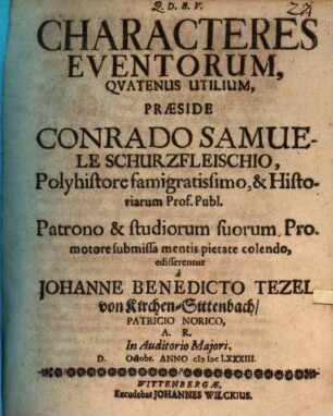 Characteres Eventorum, Quatenus Utilium