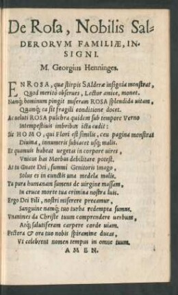 De Rosa, Nobilis Salderorum Familiae, Insigni.