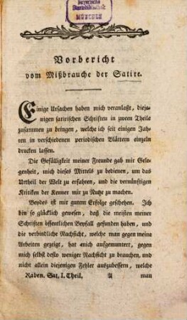 Gottlieb Wilhelm Rabeners Satiren. 1