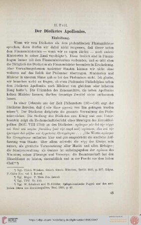 II. Teil: Der Dioiketes Apollonios