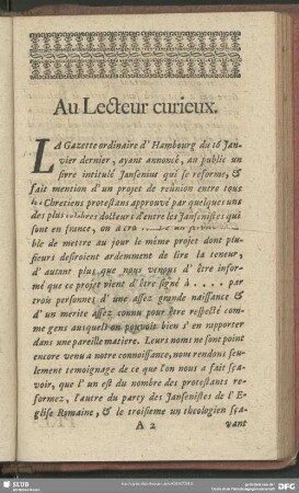 Au Lecteur curieux
