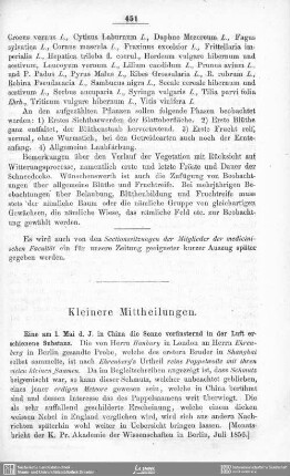 Kleinere Mittheilungen