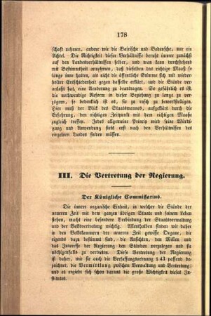 III. Die Vertretung der Regierung.