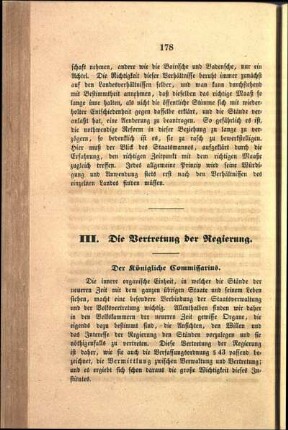 III. Die Vertretung der Regierung.