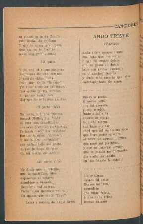 Ando triste : (Tango)