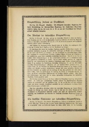 Kriegserklärung Italiens an Deutschland.