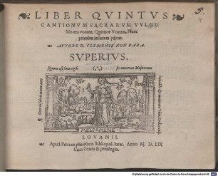 LIBER ... CANTIONVM SACRARVM VVLGO MOTETA VOCANT, QVATVOR VOCVM, 5. Liber quintus