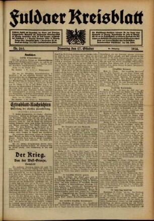Ausgabe vom Dienstag, den 27. Oktober 1914.