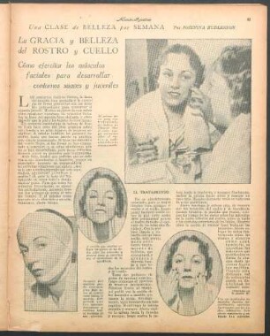 La gracia y belleza del rostro y cuello : Una clase de belleza por semana