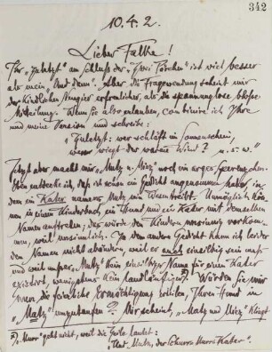 Brief an Gustav Falke
